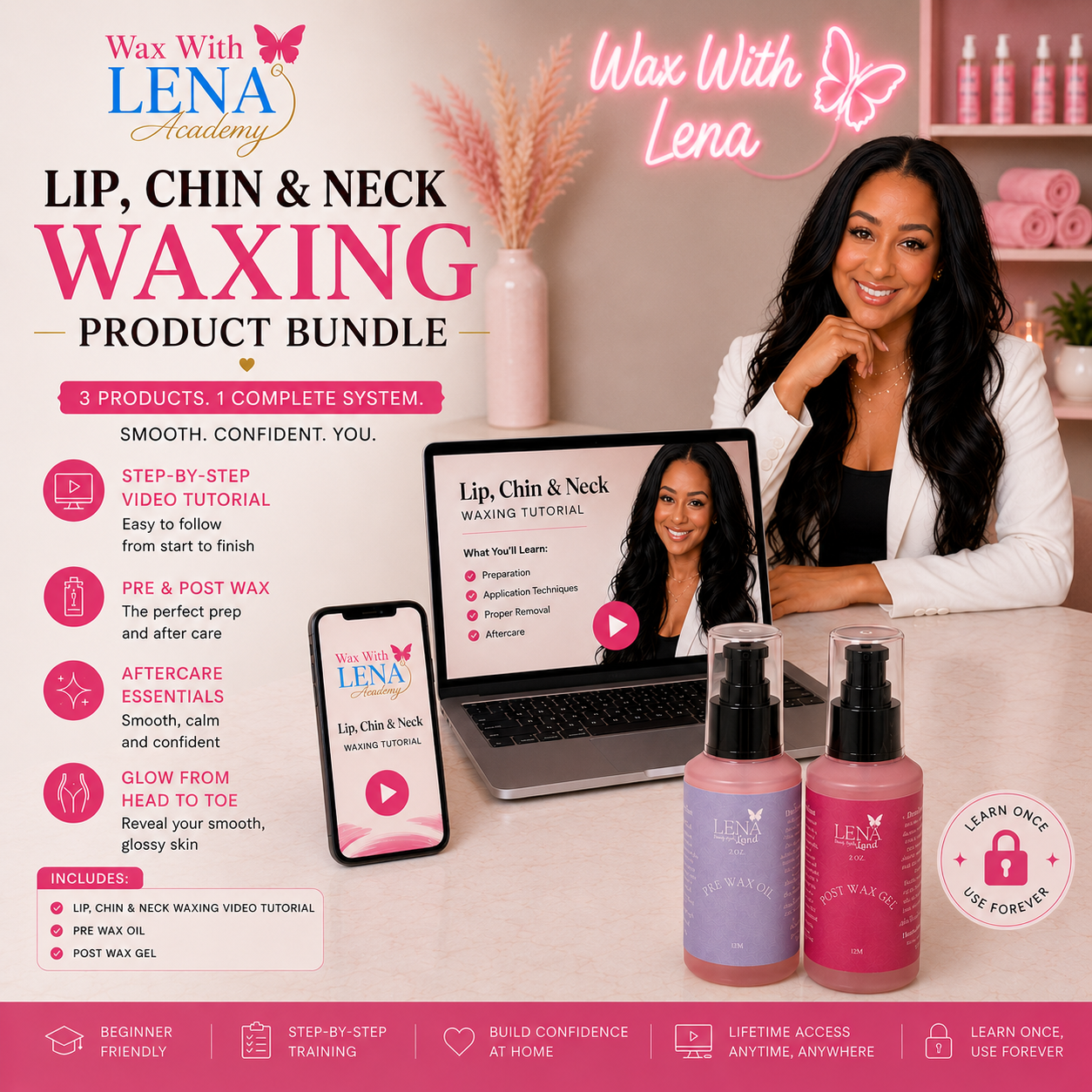 Lip, Chin and Neck Waxing Bundle